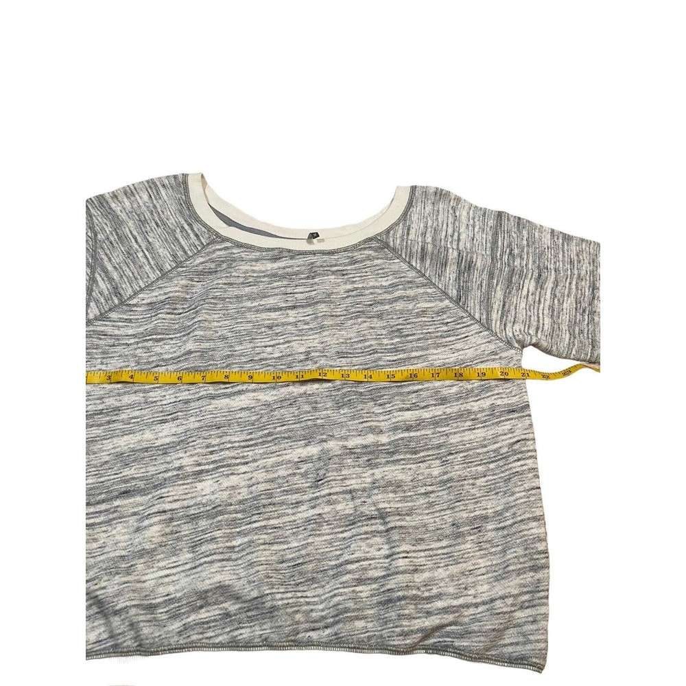 Z By Zella Sweatshirt Women's Size M Gray/White Cotton‎ Long Sleeve Round Neck - Picture 5 of 10